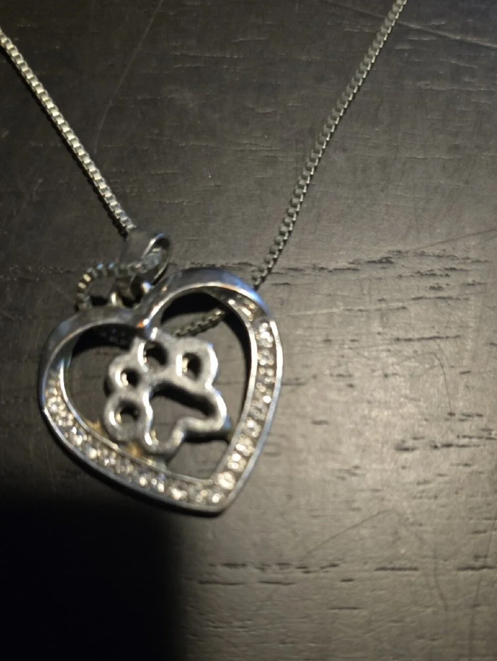 Dog Angel Lapel Pin And Paw Heart Necklace